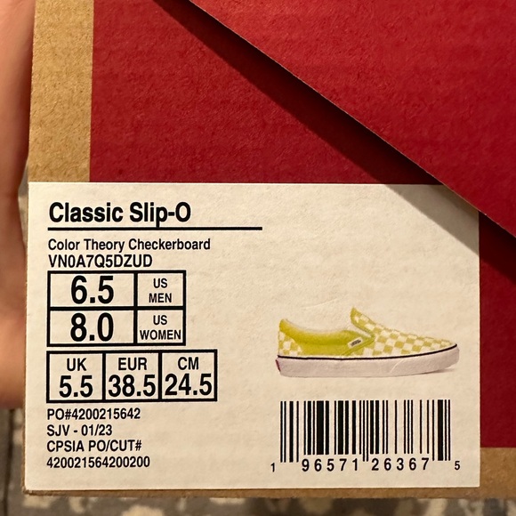 Vans Slip-On Checkerboard Skate Shoe Evening Primrose 😍 New 🆕 & Never Worn 😍 - Picture 13 of 17